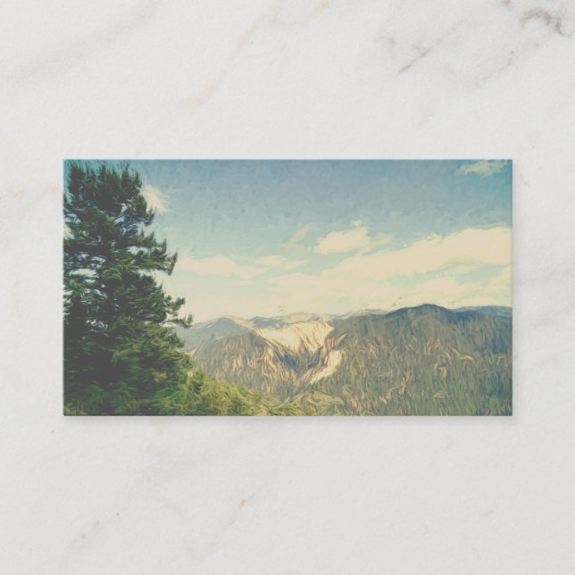 mountains landscape  business card template (Front)