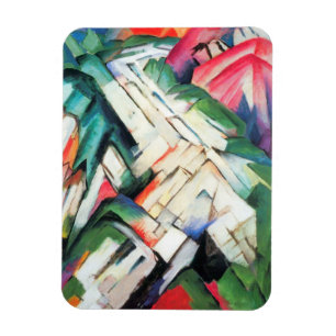 Mountains (Landscape) by Franz Marc, Vintage Art Magnet