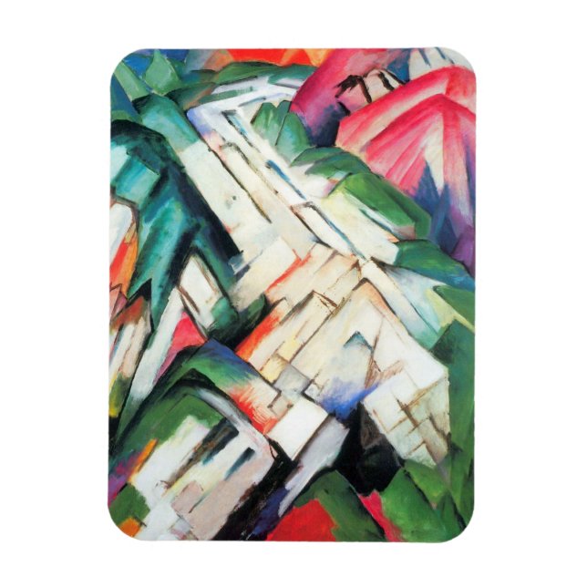 Mountains (Landscape) by Franz Marc, Vintage Art Magnet (Vertical)