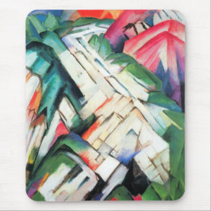 Mountains (Landscape) by Franz Marc, Vintage Art Mouse Pad