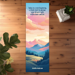 Mountains Landscape Peacfeul Pink Sunrise Yoga Mat