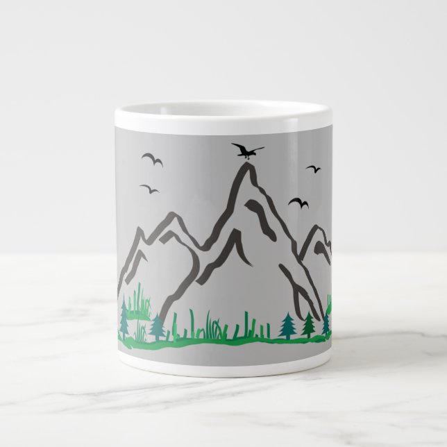 Mountains Large Coffee Mug (Front)
