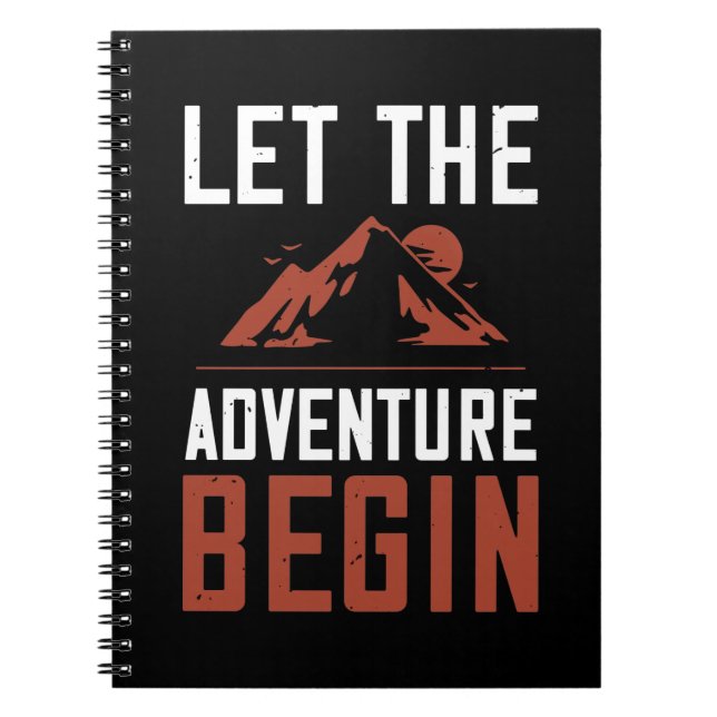 Mountains - Let The Adventure Begin Notebook (Front)