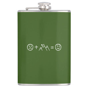 Mountains Make You Happy Hip Flask