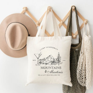 Mountains & Martinis Camp Bachelorette Favour Tote Bag