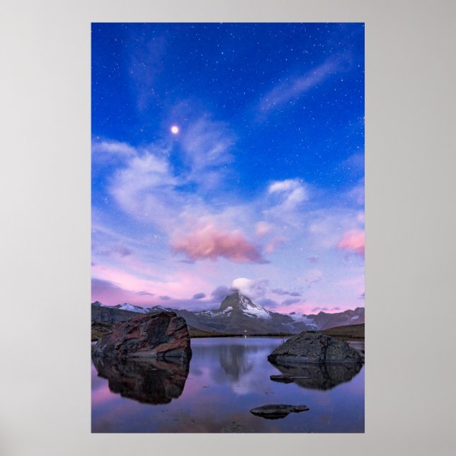 Mountains | Matterhorn & Lake Stellisee Poster (Front)