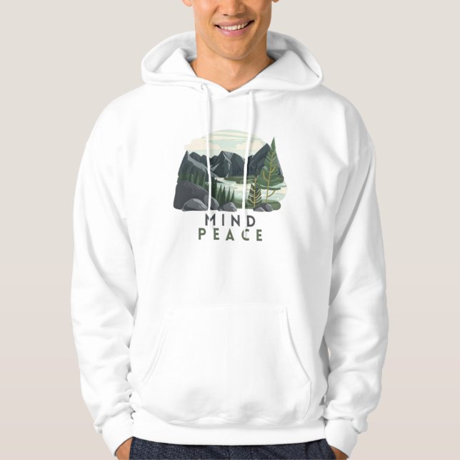 Mountains Mind Peace Mountains Camping 🏕 Hoodie (Front)