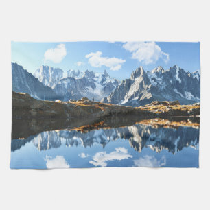 Mountains Mont Blanc Massif, France Tea Towel