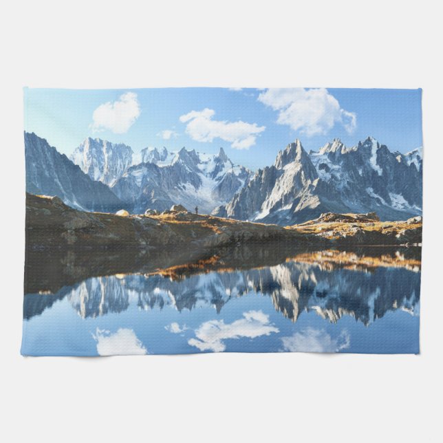 Mountains | Mont Blanc Massif, France Tea Towel (Horizontal)