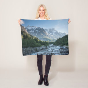 Mountains Mont Blanc Massif, Italy Fleece Blanket