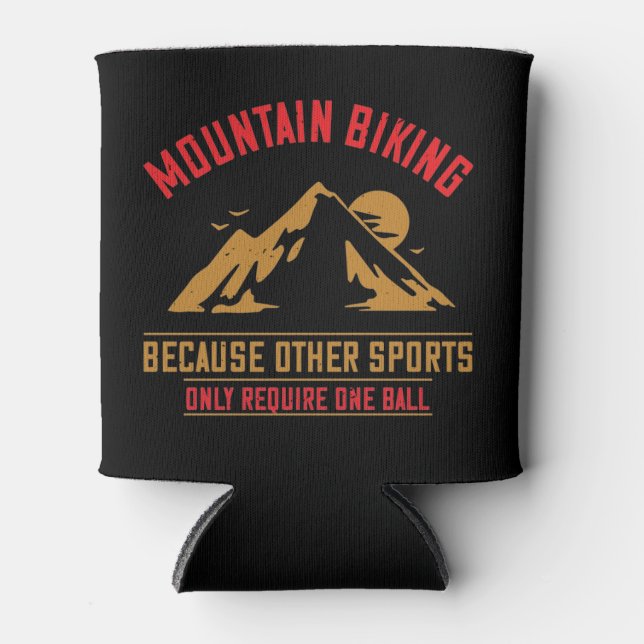 Mountains - Mountain Biking Without Ball Can Cooler (Front)
