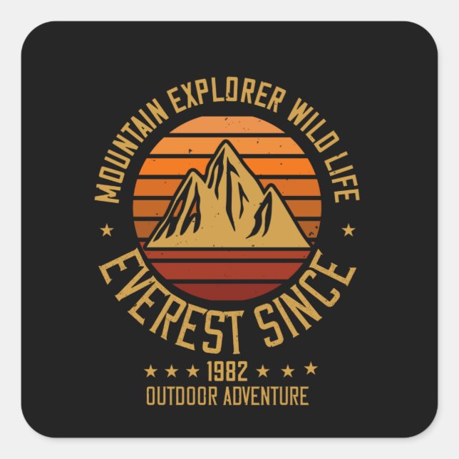 Mountains - Mountain Explorer Wildlife Since 1982 Square Sticker (Front)
