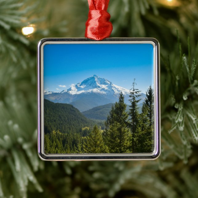 Mountains | Mt. Hood Oregon Metal Tree Decoration (Tree)