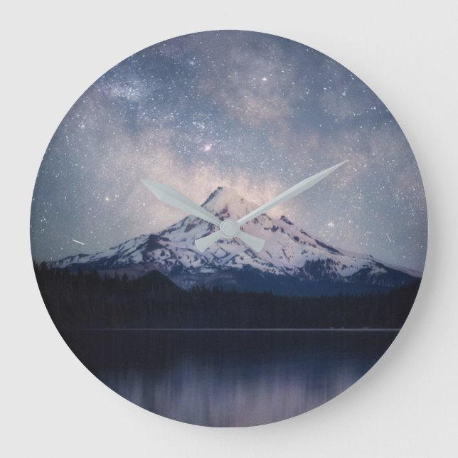 Mountains | Mt. Hood Portland, Oregon Large Clock (Front)