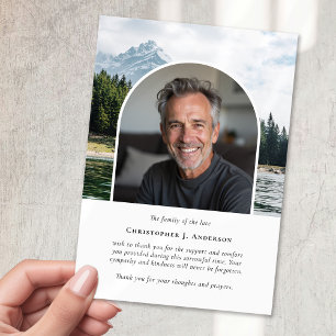 Mountains Nature Photo Sympathy Funeral Memorial Thank You Card