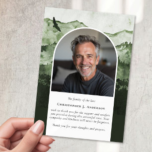 Mountains Nature Photo Sympathy Funeral Memorial Thank You Card