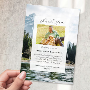 Mountains Nature Photo Sympathy Funeral Memorial Thank You Card