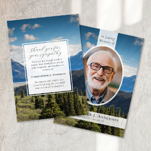Mountains Nature Photo Sympathy Funeral Memorial Thank You Card