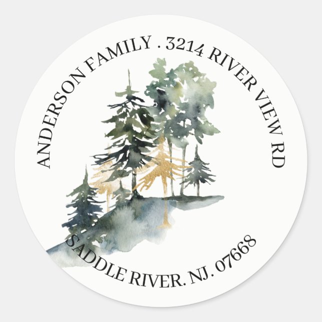 Mountains | New Home Address Label Sticker (Front)