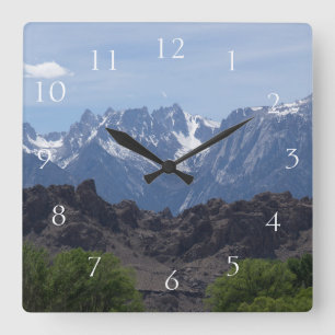 Mountains of California Square Wall Clock