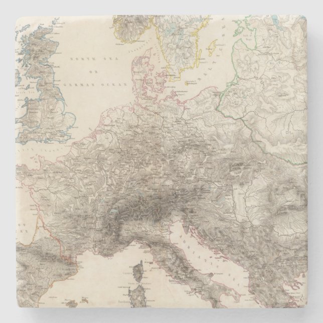 Mountains of Europe Stone Coaster (Front)