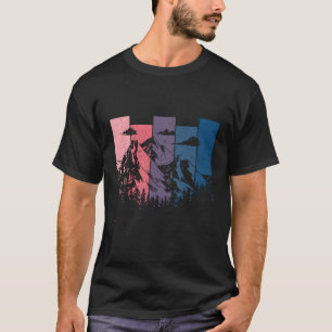 Mountains Outdoor Camg Distressed T-Shirt
