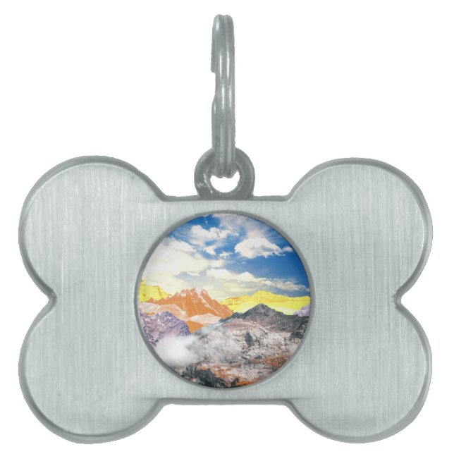 Mountains (photo montage) 1 pet ID tag (Front)