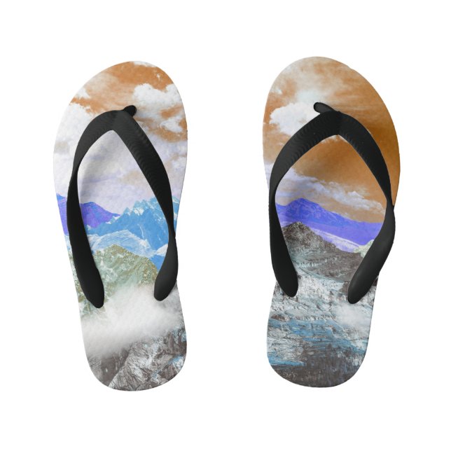 Mountains (photo montage) 2 kid's jandals (Footbed)
