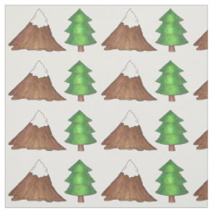 Mountains Pine Tree Trees Camping Climbing Nature Fabric