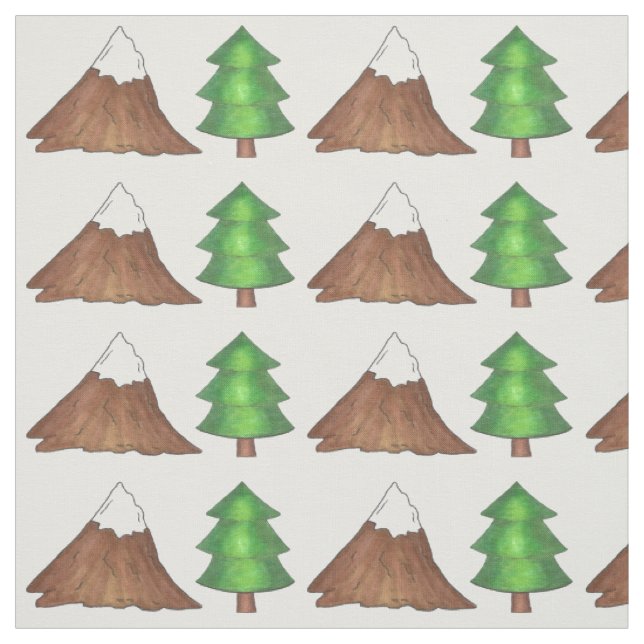 Mountains Pine Tree Trees Camping Climbing Nature Fabric (Swatch)
