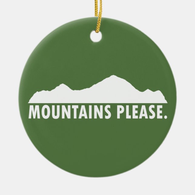 Mountains Please Ceramic Tree Decoration (Front)