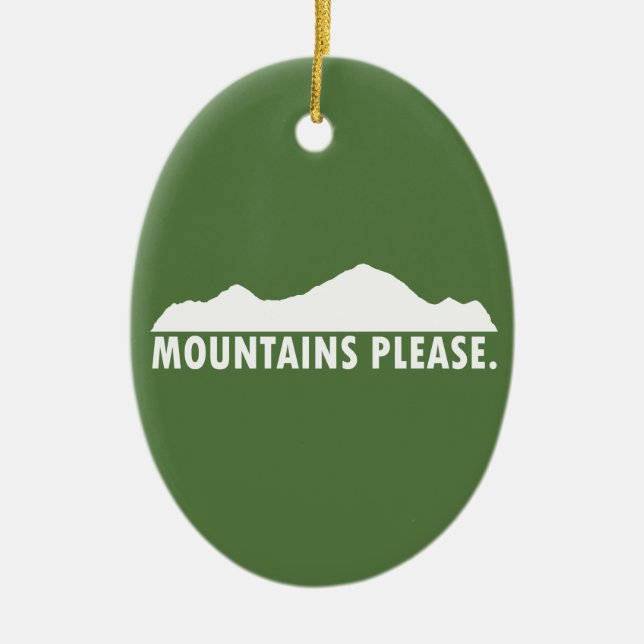 Mountains Please Ceramic Tree Decoration (Front)
