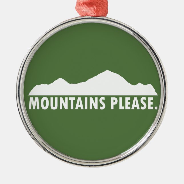 Mountains Please Metal Tree Decoration (Front)