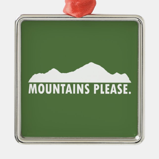 Mountains Please Metal Tree Decoration (Front)
