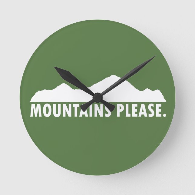 Mountains Please Round Clock (Front)