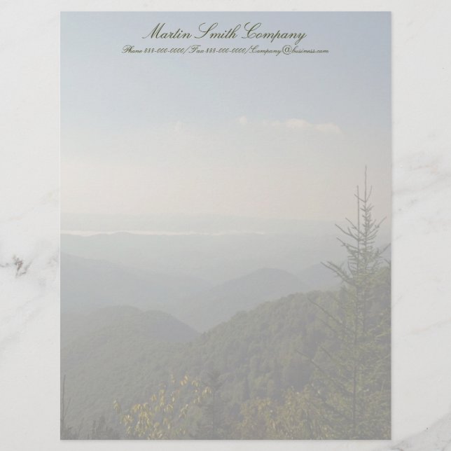 Mountains Professional Business Letterhead (Front)