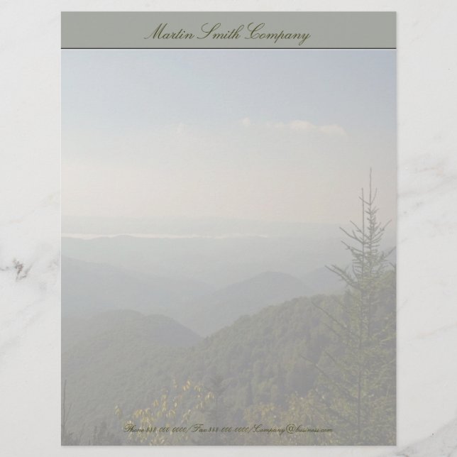 Mountains Professional Business Letterhead (Front)