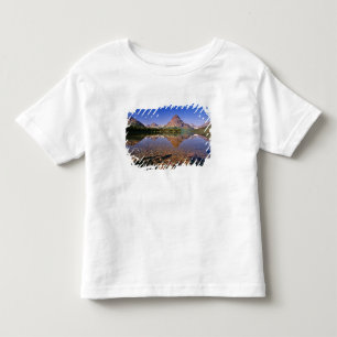 Mountains reflect into calm Two Medicine Lake in Toddler T-Shirt