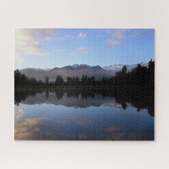 Mountains Reflected Over Lake Matheson New Zealand Jigsaw Puzzle (Horizontal)