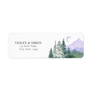 Mountains Rustic Wedding Return Address