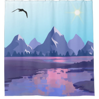 Mountains Scene Shower Curtain