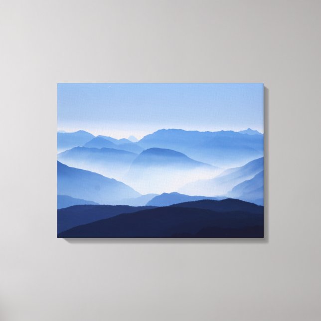 Mountains silhouette clouds canvas print (Front)