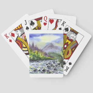 Mountains Sky Painting Destiny Artistic Nature Playing Cards