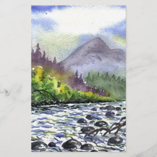 Mountains Sky Painting Destiny Artistic Nature Stationery