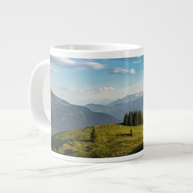 Mountains | Spitzingsee Lake, Swiss Alps Large Coffee Mug (Front Left)