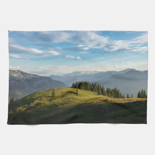 Mountains | Spitzingsee Lake, Swiss Alps Tea Towel (Horizontal)