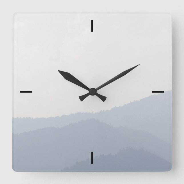 Mountains Square Wall Clock (Front)