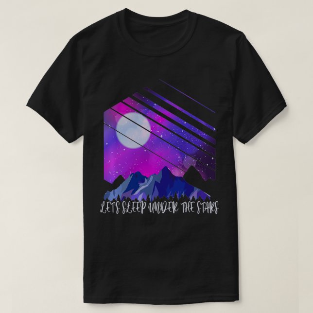 Mountains Starry Night Camping Travel RVing Van Li T-Shirt (Design Front)