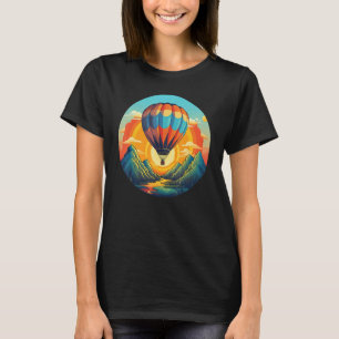 Mountains Sunset Adventures with hot Air Balloon T-Shirt
