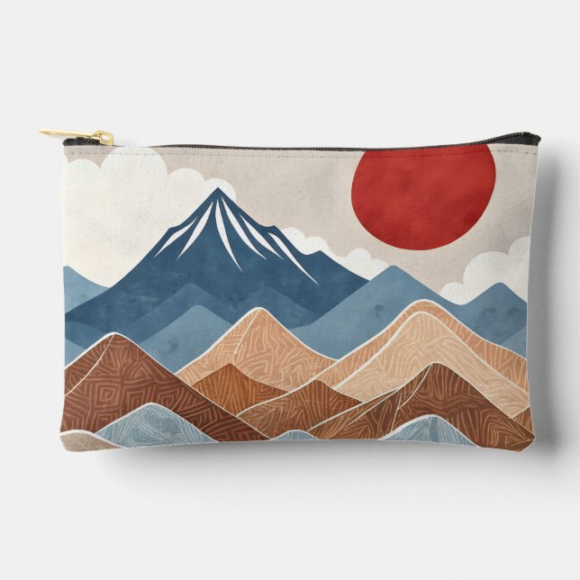 Mountains Sunset Beauty Accessory Pouch (Front)